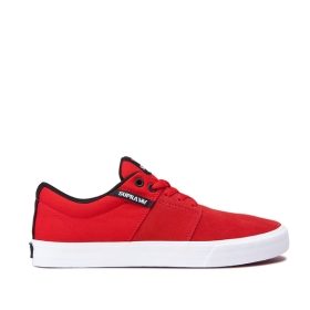 Supra STACKS II VULC Lave Sneakers Herre Rød/Hvite | NO-15665